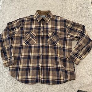 Fieldmaster Shirt Mens Xl Long Sleeve Button Up Plaid Flannel Vintage‎ Wool
